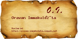 Oravan Immakuláta névjegykártya